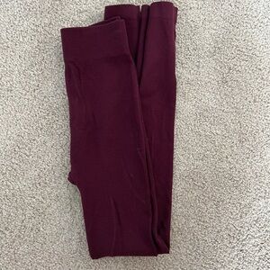 𝅺kimberly Women’s Maroon Ribbed Leggings Size Small